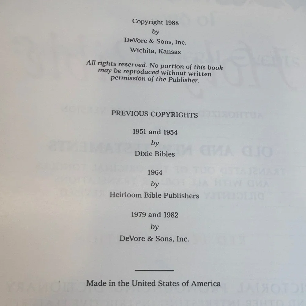 New Heirloom Holy Bible Master Reference Edition KJV Red Letter 1988 Large Print